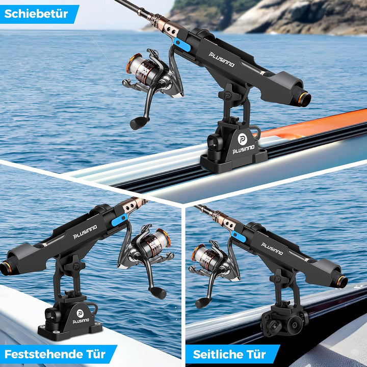 PLUSINNO Angelrutenhalter für Boote, Angelausrüstung mit vergrössertem Clip, innovatives Design in D