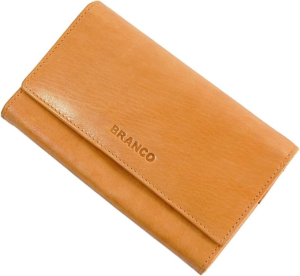 Branco Damen Leder Geldbörse 17 cm lang, Portemonnaie aus Rindleder 6 Farben, Geldbeutel mit 6 Kredi