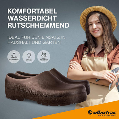 ALBATROS PURCEL Profi Clogs Unisex – wasserdichter Freizeit- und Gartenschuh für Herren und Damen mi