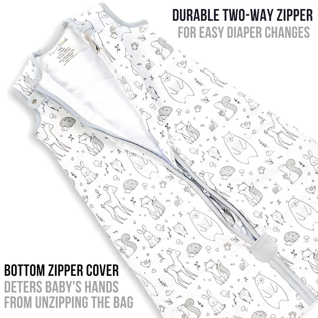 Mama Cheetah Baby Schlafsack, Bio-Baumwolle, Tragbare Babydecke, Schlafsack mit 2-Wege-Reissverschlu