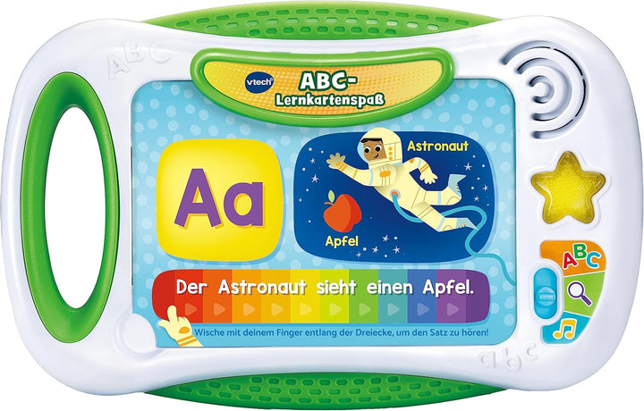 VTech ABC-Lernkartenspass – Lernkartenboard mit bedruckten Buchstabenkarten und Lerninhalten zu den