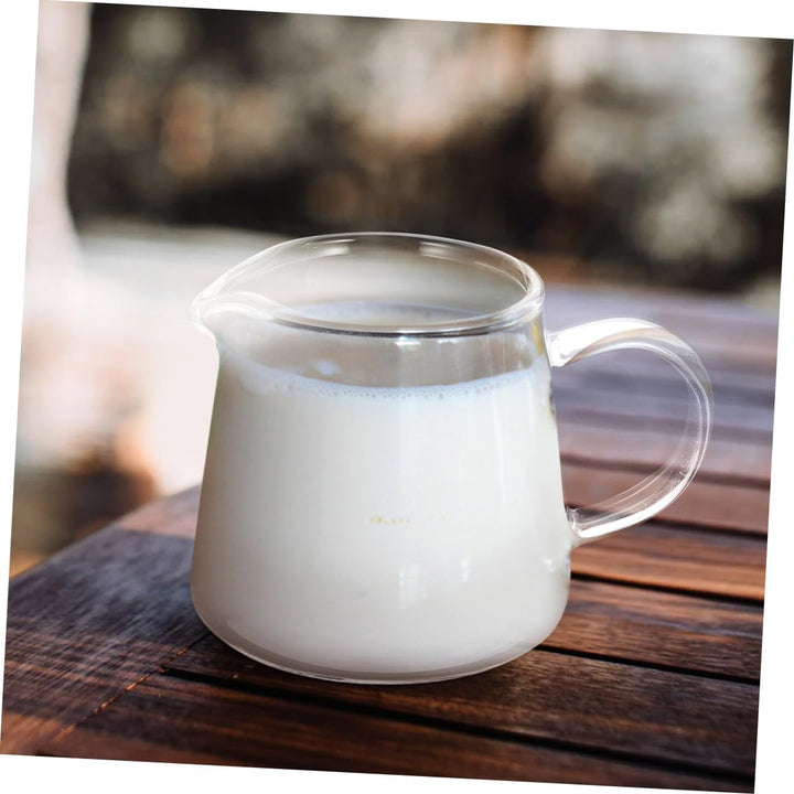 Alipis Glas Milchkännchen mit Griff 450 Ml Milchaufschäumer Kaffeekanne Transparent für Latte Art un