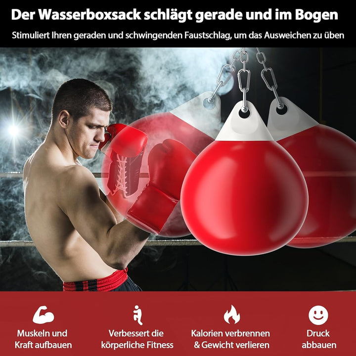 FANTASK Ø45cm schwere Wassersack, Boxing Punching Bag, 50 kg/80kg, Aqua-Trainingssack mit Verstellba