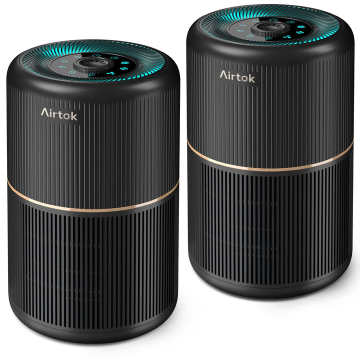 AIRTOK 2PC Luftreiniger, Luftreiniger Allergiker mit Aromatherapiefunktion, 99,97% Entfernung bis 0,