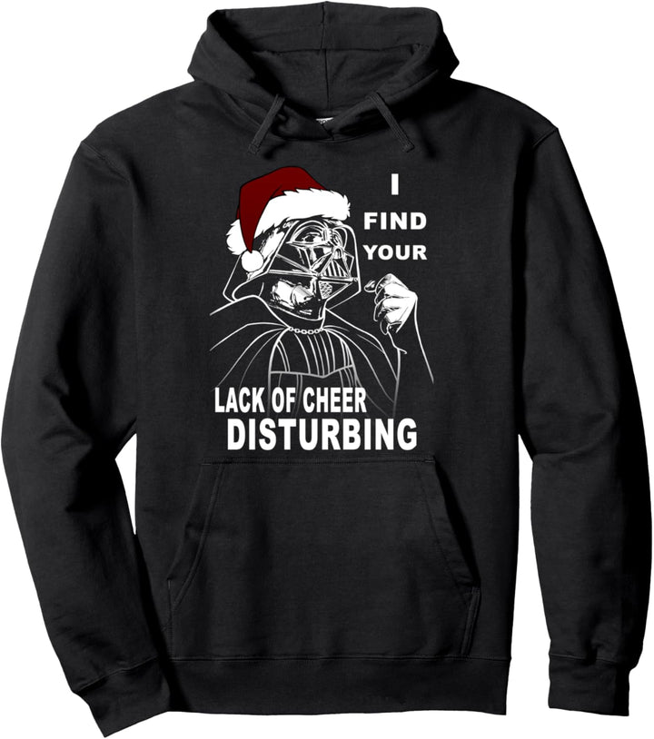 Star Wars Darth Vader Lack Of Cheer Santa Hat Holiday Text Pullover Hoodie