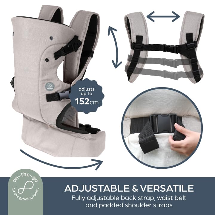 Dreambaby Journey Adjustable 3-in-1 Baby Carrier for Newborn to Toddler up to 15kg - Comfortable, Ve