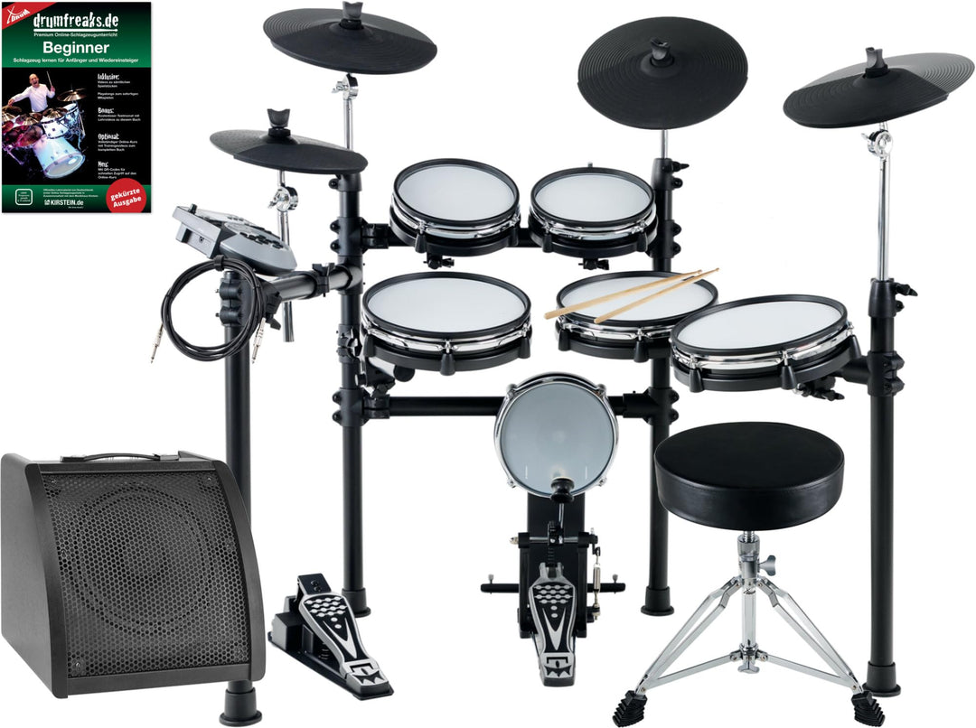 XDrum DD-530 E-Drum Set mit Mesh Heads - Elektronisches Schlagzeug mit 4 Becken Pads 5 Mesh Head Pad