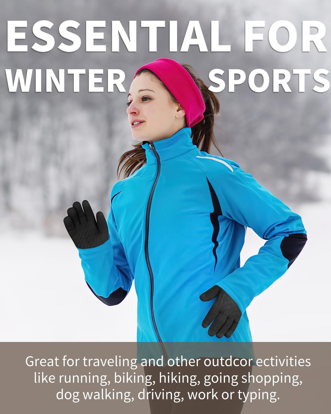 ARFNKIM Damen Winterhandschuhe mit Fleecefutter, Touchscreen Warme Gedehnt Dicke Strickhandschuhe Wo