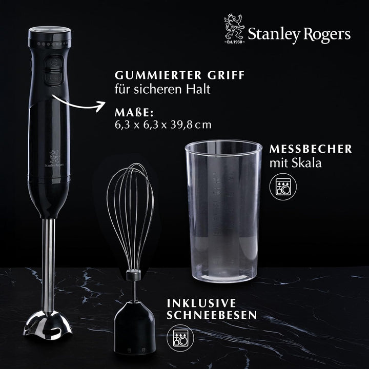 Stanley Rogers - Stabmixer, 700ml Mixbehälter mit Skala, 600W und 9 Geschwindigkeitsstufen, Pürier-A