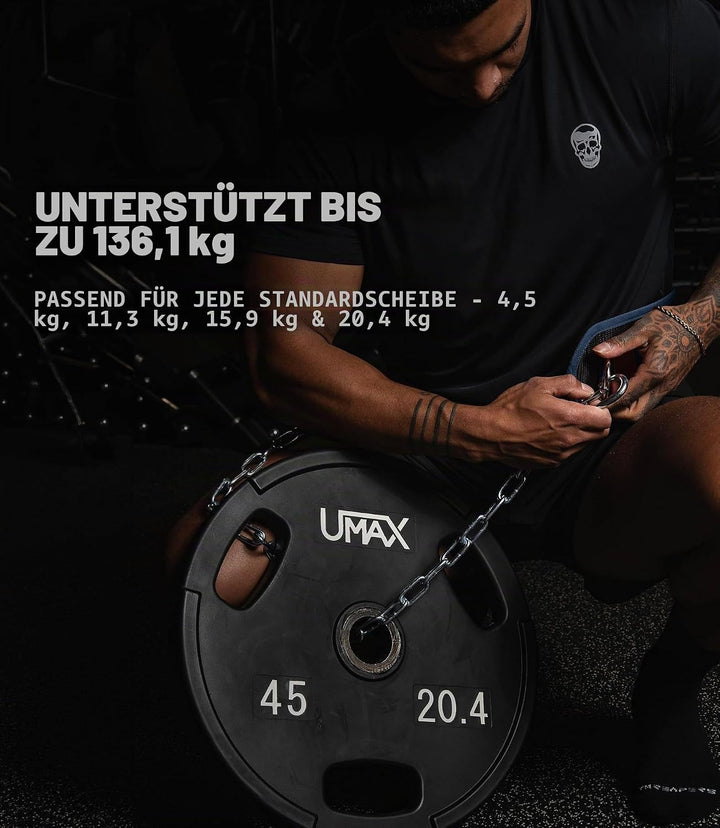 Gymreapers Dip-Gürtel mit Kette für Gewichtheben, Klimmzüge, Dips – robuste Stahlkette für zusätzlic