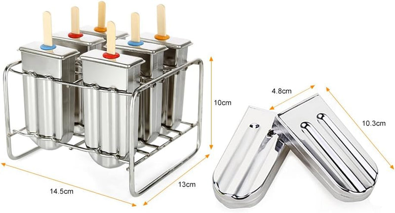 Popsicle-Form, Eiscreme Form, Edelstahl Eislutscher Formen mit Stick Holder für Kinder und Erwachsen