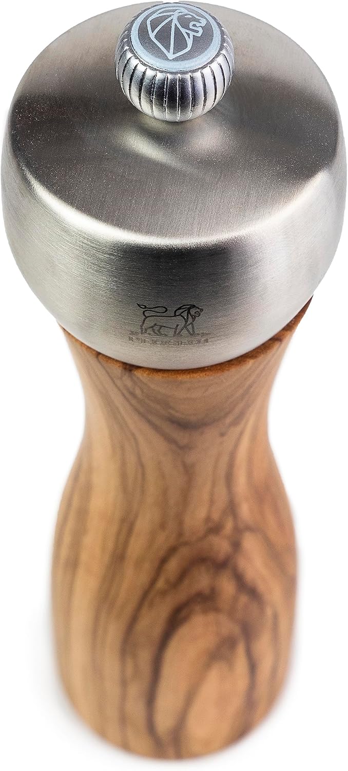 Peugeot Salzmühle Fidji 15 cm Natur I Hochwertige Salzmühle manuell aus PEFC-zertifiziertem Olivenho