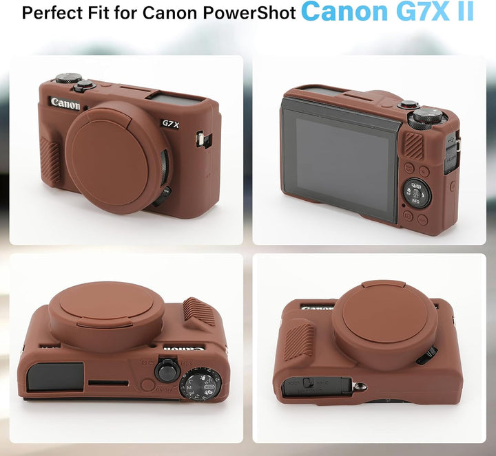 G7X II Kameratasche & LCD-Displayschutz-Zubehör-Set, weiche Silikonhülle für Canon Powershot G7X Mar