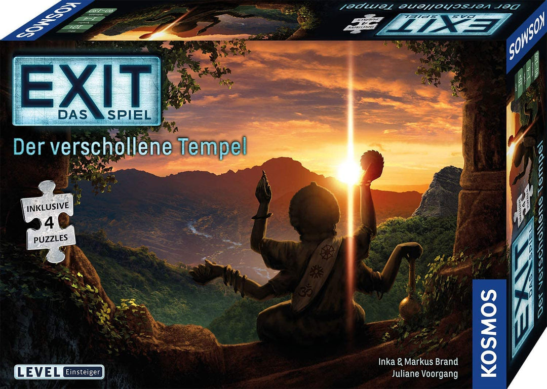 Kosmos EXIT® - Das Spiel + Puzzle: Der verschollene Tempel | Inklusive 4 Puzzles á 88 Teilen, Level: