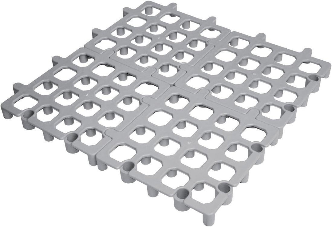 Vogue Kunststoff-Dunnage-Bodenregal (2er-Pack), grau, hygienisches Lagerregal für Lebensmittel aus P