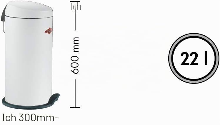 WESCO klassischer Tretabfallsammler CAPBOY MAXI in der Farbe weiss matt, pulverbeschichtetes Stahlbl
