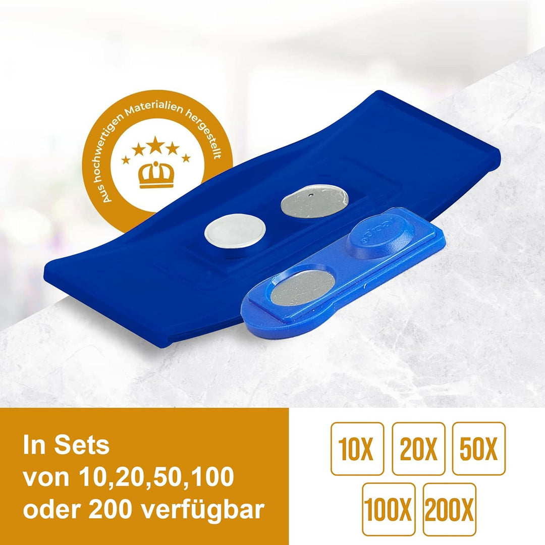 Ironix Namensschilder mit Doppelmagnet, Namensetiketten für Kleidung 75x32mm, Namensschilder Magnet