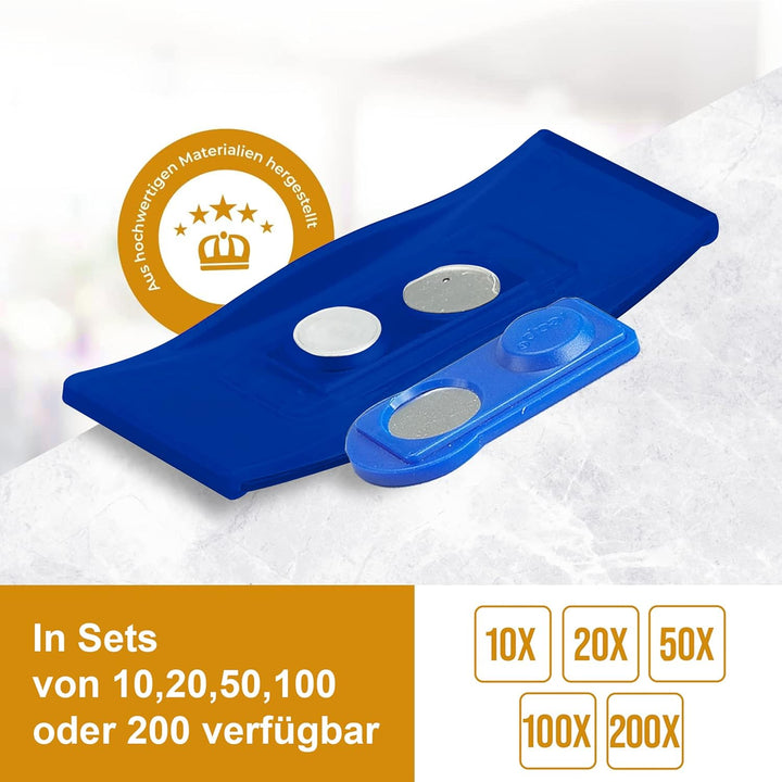 Ironix Namensschilder mit Doppelmagnet, Namensetiketten für Kleidung 75x32mm, Namensschilder Magnet