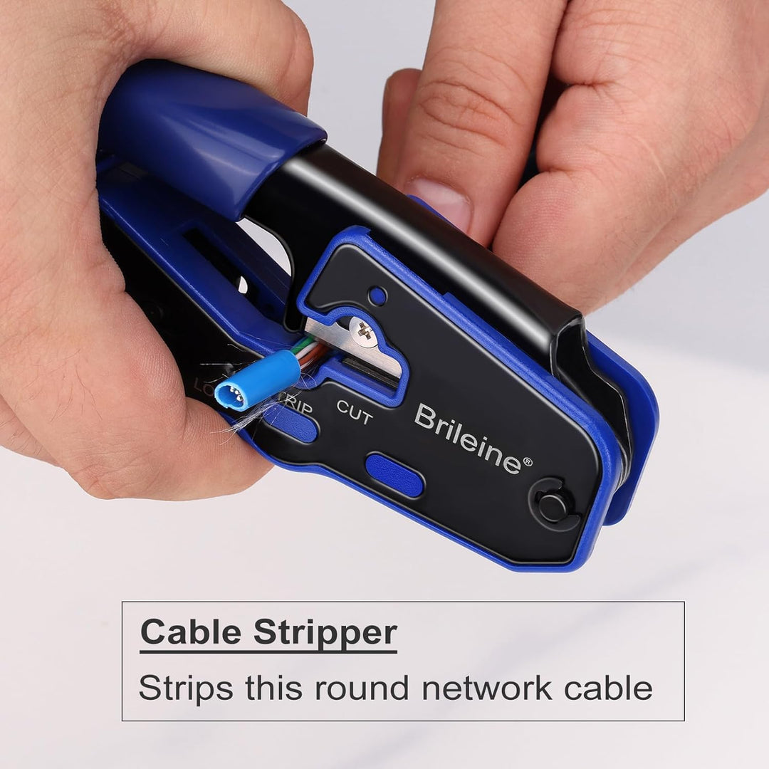 Brileine RJ45 Crimpwerkzeug-Set Cat5e Cat6 Crimpwerkzeug-Set Crimper Kit 6, Crimper Kit 6