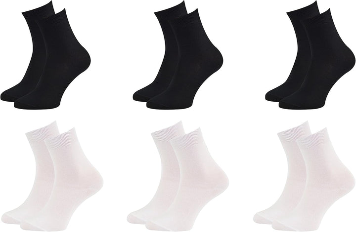 Rainbow Socks - Damen Herren Klassische Bunte Bambus Socken 42-43 3x Schwarz 3x Weiss, 42-43 3x Schw