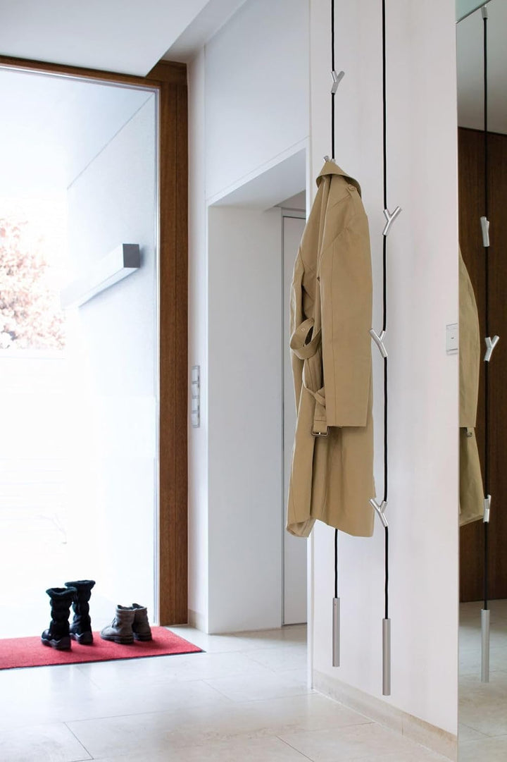 Wardrope Garderobe Seil Schw.4 Haken Schwarz Matt Seil Pa 3M; Haken Zamak