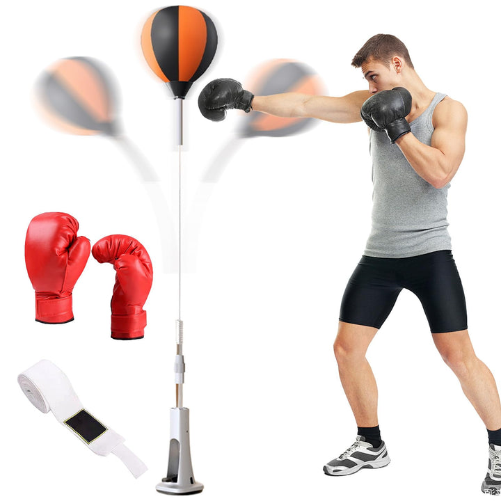 Stehender Reflexsack, Speedbags zum Boxen, höhenverstellbare Boxausrüstung, starker Rückprall für St