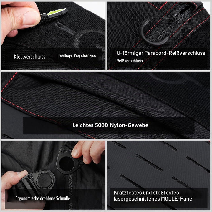 TACTICAL_GEEK Cache L1 Umhängetasche Leichter Brustrucksack Anti-Diebstahl Wasserdichte Umhängetasch