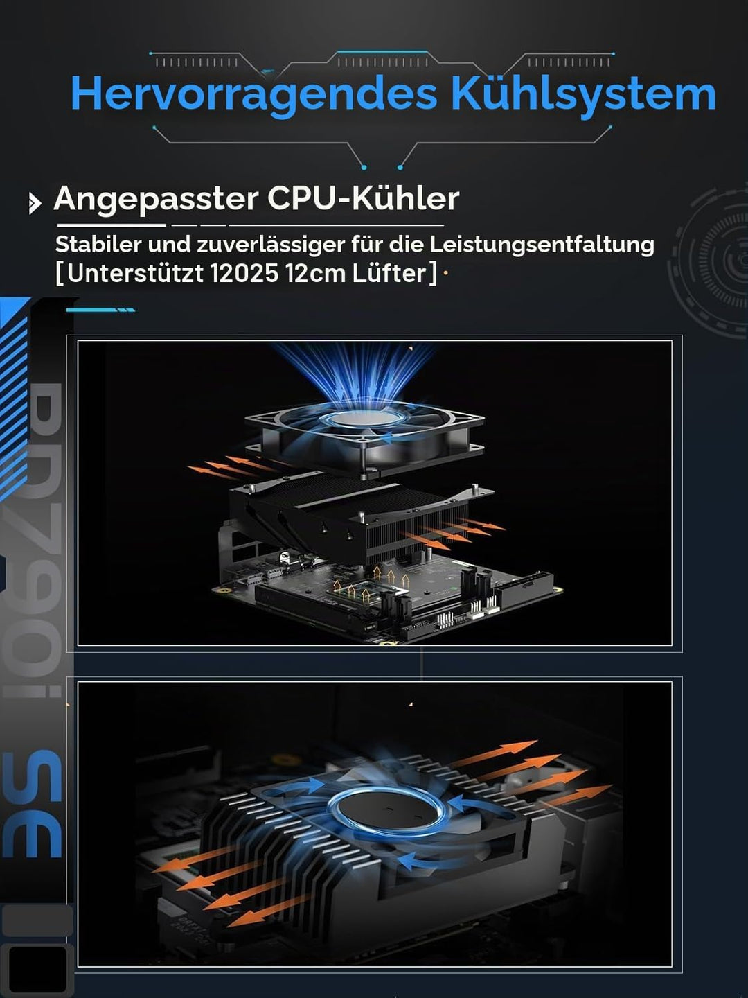 MINIS FORUM BD775i SE Motherboard, AMD Ryzen 7 7745HX 8C/16T bis zu 5,1 GHz, AMD Radeon 610M, Barebo