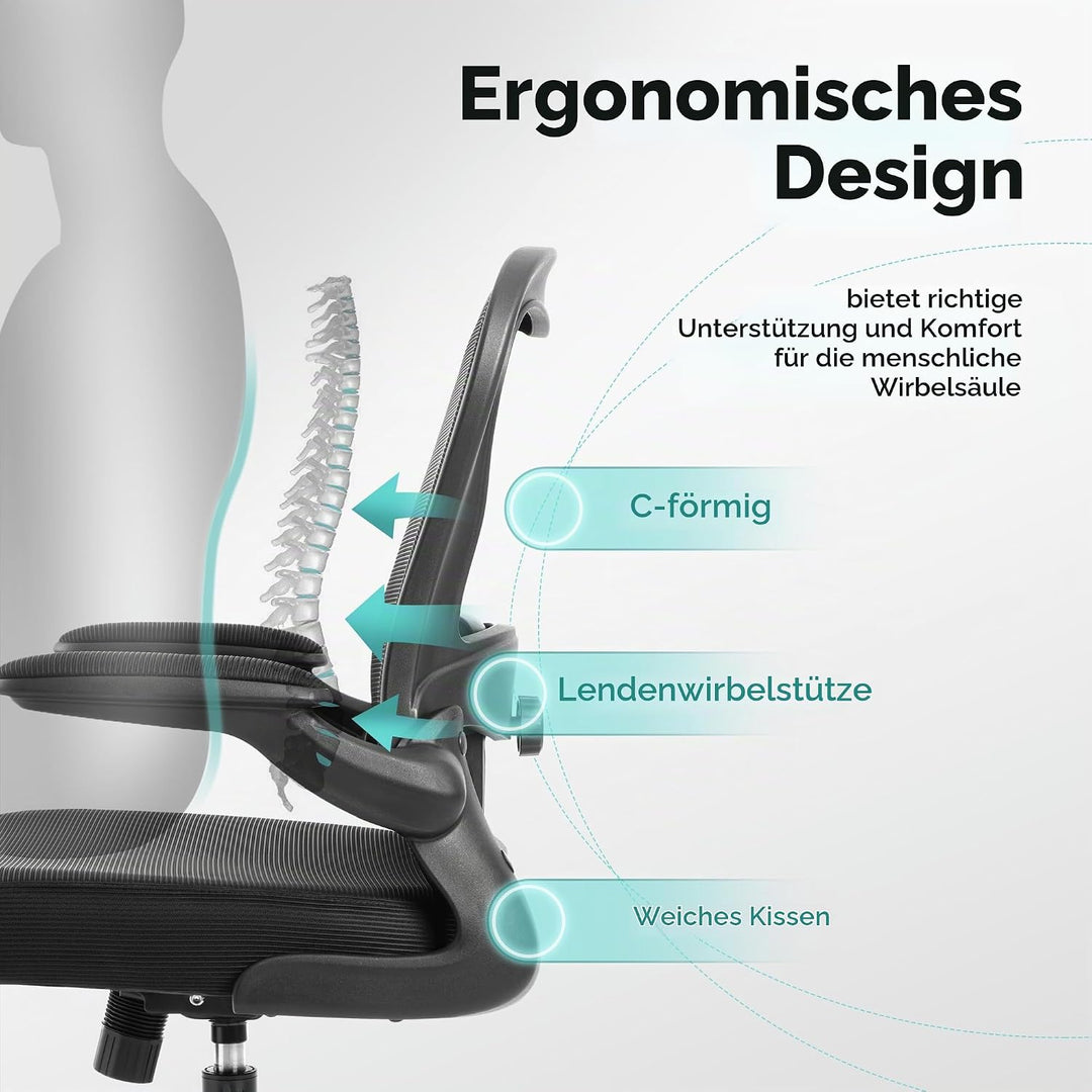 ALPHA HOME Bürostuhl Ergonomischer, Schreibtischstuhl Höhenverstellbar Chefsessel Ergonomisch Comput
