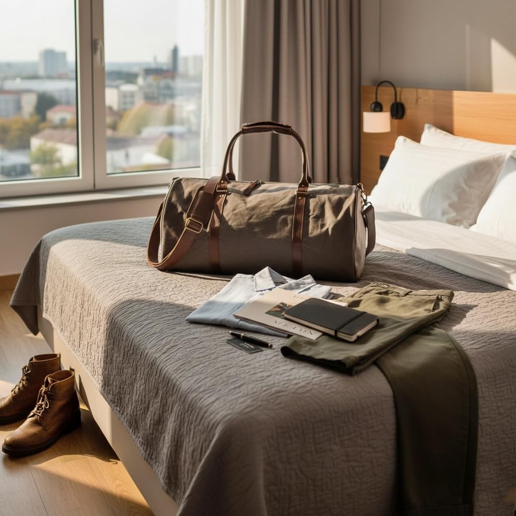 LECONI Reisetasche für Damen & Herren Ledertasche Weekender gross Sporttasche Männer + Frauen Handge