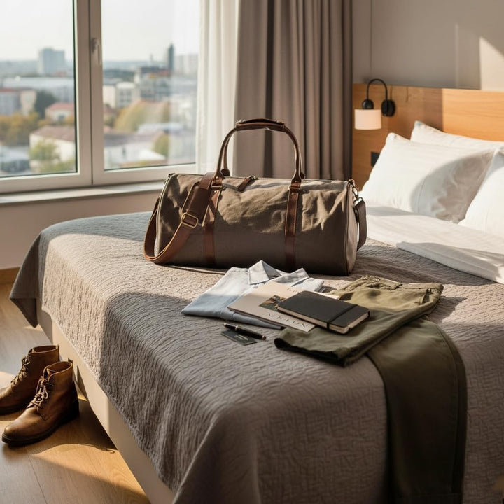 LECONI Reisetasche für Damen & Herren Ledertasche Weekender gross Sporttasche Männer + Frauen Handge