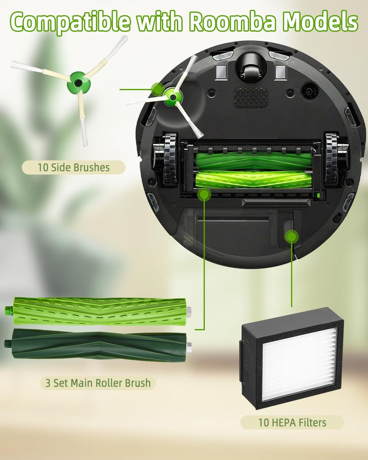 SOBEAU Zubehörset für iRobot Roomba i7 i7+ i3 i3+ i4 i4+ j7 j7+ i8 i8+ E5 E6 Staubsauger, Bürsten Er
