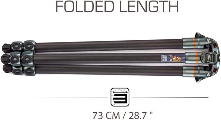 3 Legged Thing Legends Tommy Stativ aus Carbon – Verstellbares Kamerastativ mit 3 Segmenten und 3 ab