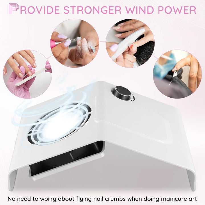 80W Nagelstaubsauger mit wiederverwendbarem Filter und einstellbarer Windgeschwindigkeit – effizient