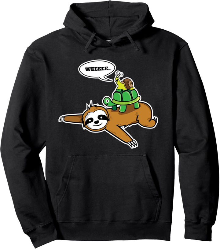 Faultier Schildkröte Schnecke I Witziges Faultier Pullover Hoodie