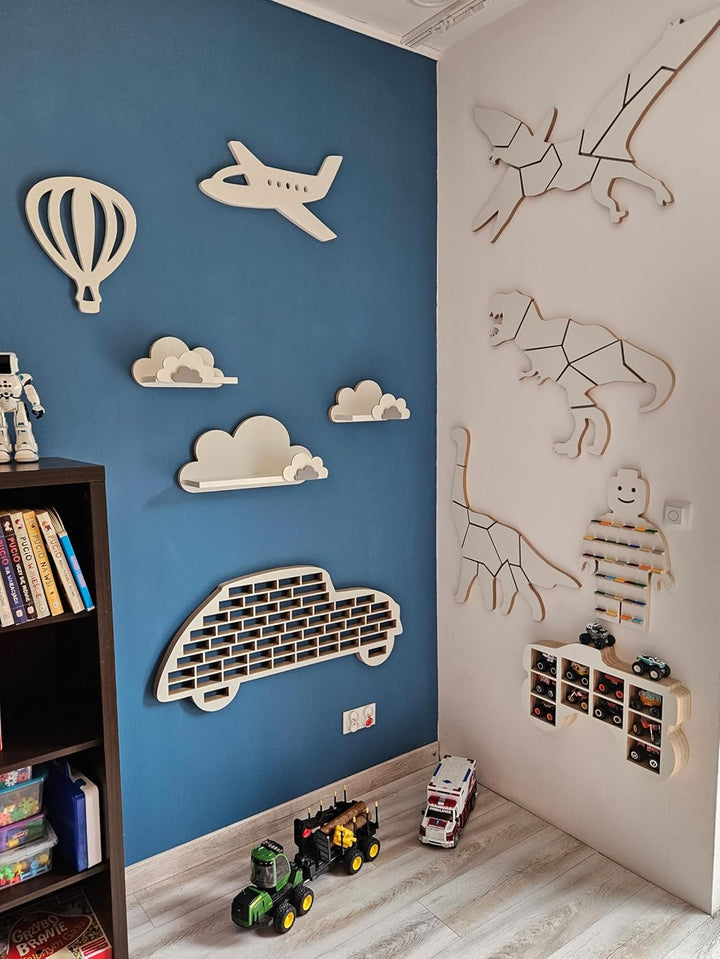 3er Set Wandregal Kinderzimmer Weiss | Babyzimmer Wolkenregal für Bücher, Spielzeug, Dekoration | Re