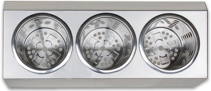 Beeketal 'BBK-3' Profi Gastro Besteckbehälter aus Edelstahl poliert inkl. 3 Köcher einreihig, entneh