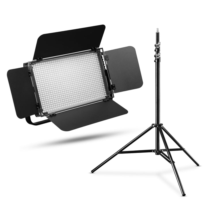 Walimex pro LED Niova 900 Plus Daylight + WT-806 Lampenstativ – Set aus Tageslicht-LED-Flächenleucht