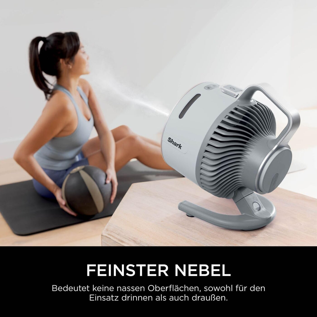 Shark FlexBreeze HydroGo Starker Ventilator mit Sprühnebel, Kühlung für drinnen & draussen, leise &