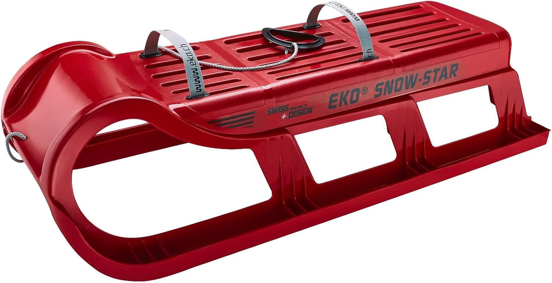 EKO Snowstar 100 2er Familienschlitten 2-Sitzer - davoser Stil Kunststoffschlitten mit Metallkufen r