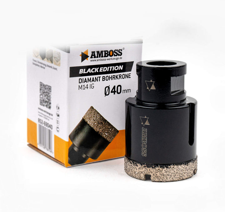 Amboss - Diamant Bohrkrone 40 mm (M14) für Winkelschleifer | Geeignet für Feinsteinzeug, harte Flies