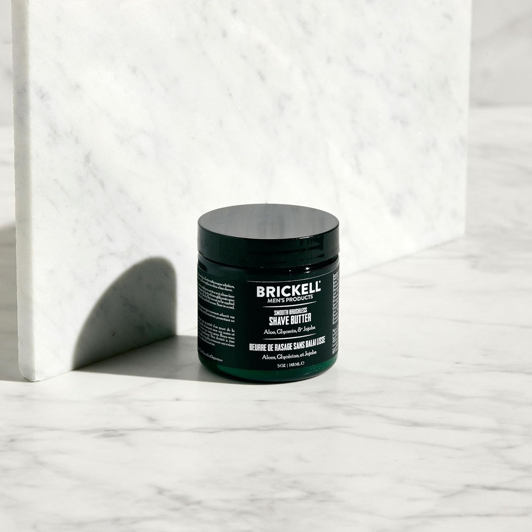 Brickell Men's Products Glatte, bürstenlose Rasierbutter – natürlich und organisch (Duftend, 148 mL)