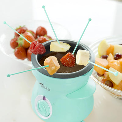 Bestron Schokoladen Fondue für 2 Personen, Mini-Schokofondue-Set, inkl. 10xSpiesse, 10xGabeln und 1x