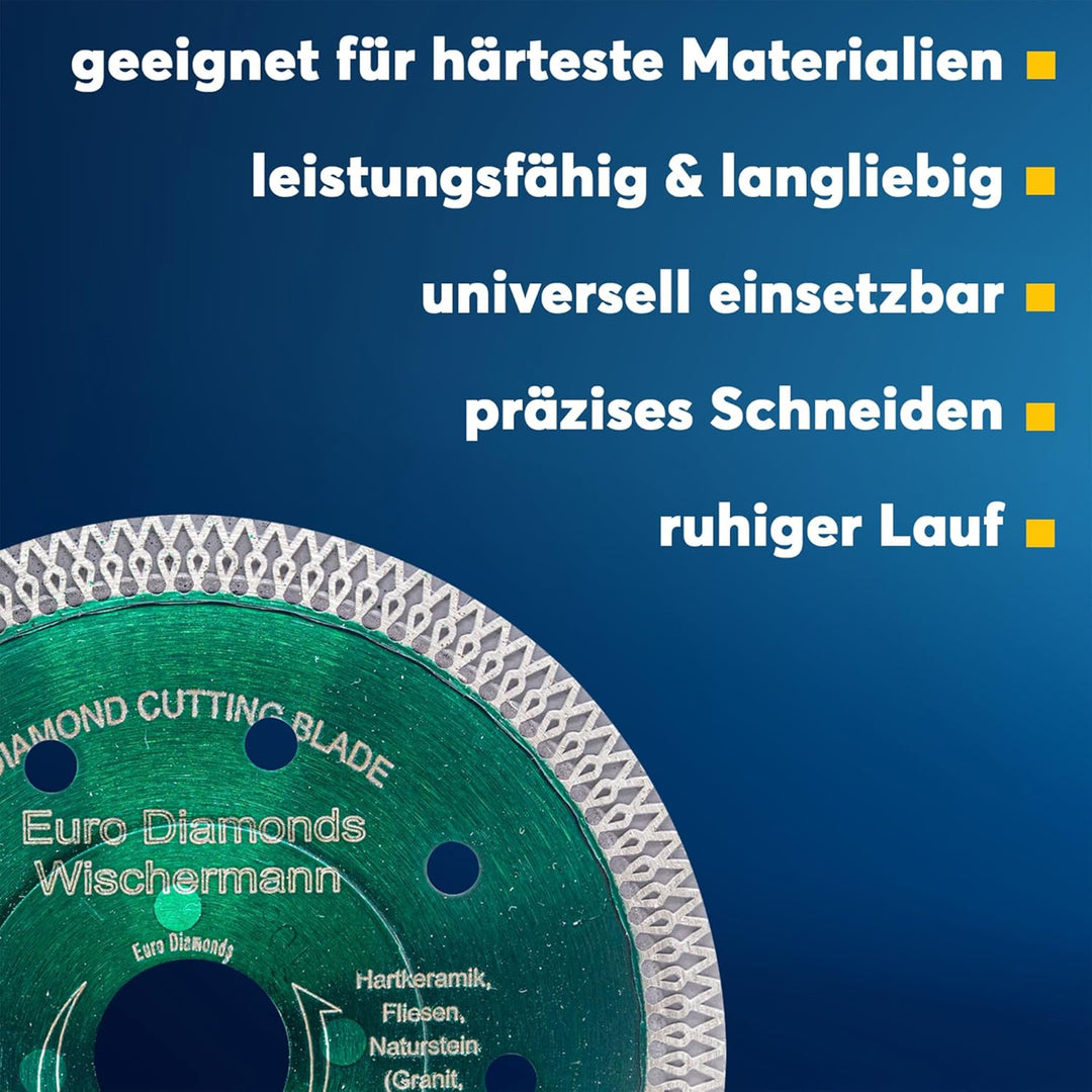 Profi Diamant-Trennscheibe Keramik Super Ultra von EDW, 125 mm H 22,2mm, Fliesenscheibe, extra dünn,