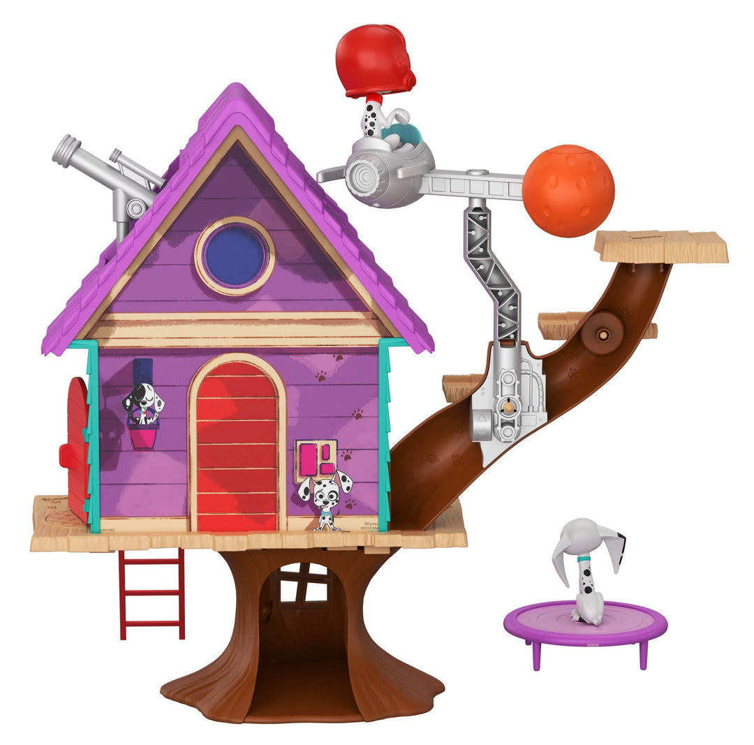 Mattel GDL88 - Disney Das Haus der 101 Dalmatiner Dylans Baumhaus Spielset mit Dylan und Dolly, Spie