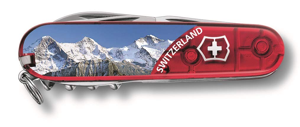Victorinox Taschenmesser Climber (14 Funktionen, grosse Klinge, Kapselheber) 91mm Rot Transparent mi