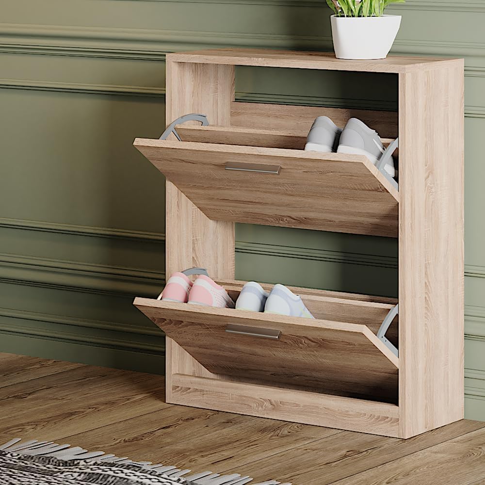 Vicco Schuhschrank Gizmo, Sonoma, 59 x 72.5 cm 2 Fächern, zur Aufbewahrung von Schuhen und kombinier