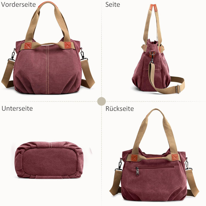 DIRRONA Casual Damen Segeltuch Umhängetasche Gross Kapazität Handtasche Reise Schultertasche Multifu