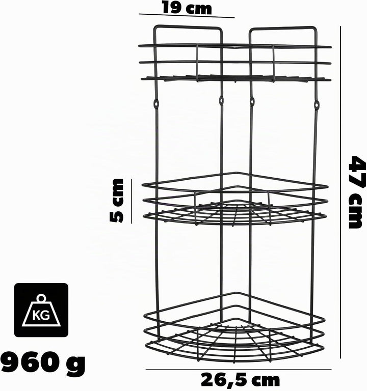 KADAX Duschablage Ecke, Badezimmer Organizer, Eckregal, Badregal, Duschregal, Duschgel und Shampoo H