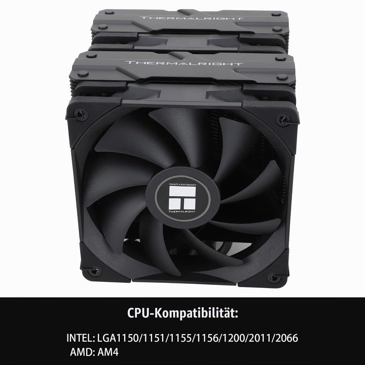 Thermalright Peerless Assassin 120 Black CPU-Luftkühler, 6 Heatpipes, zwei 120mm C12B PWM Lüfter, Al